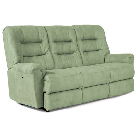 Casual Reclining Sofa with Automotive-Inspired Design